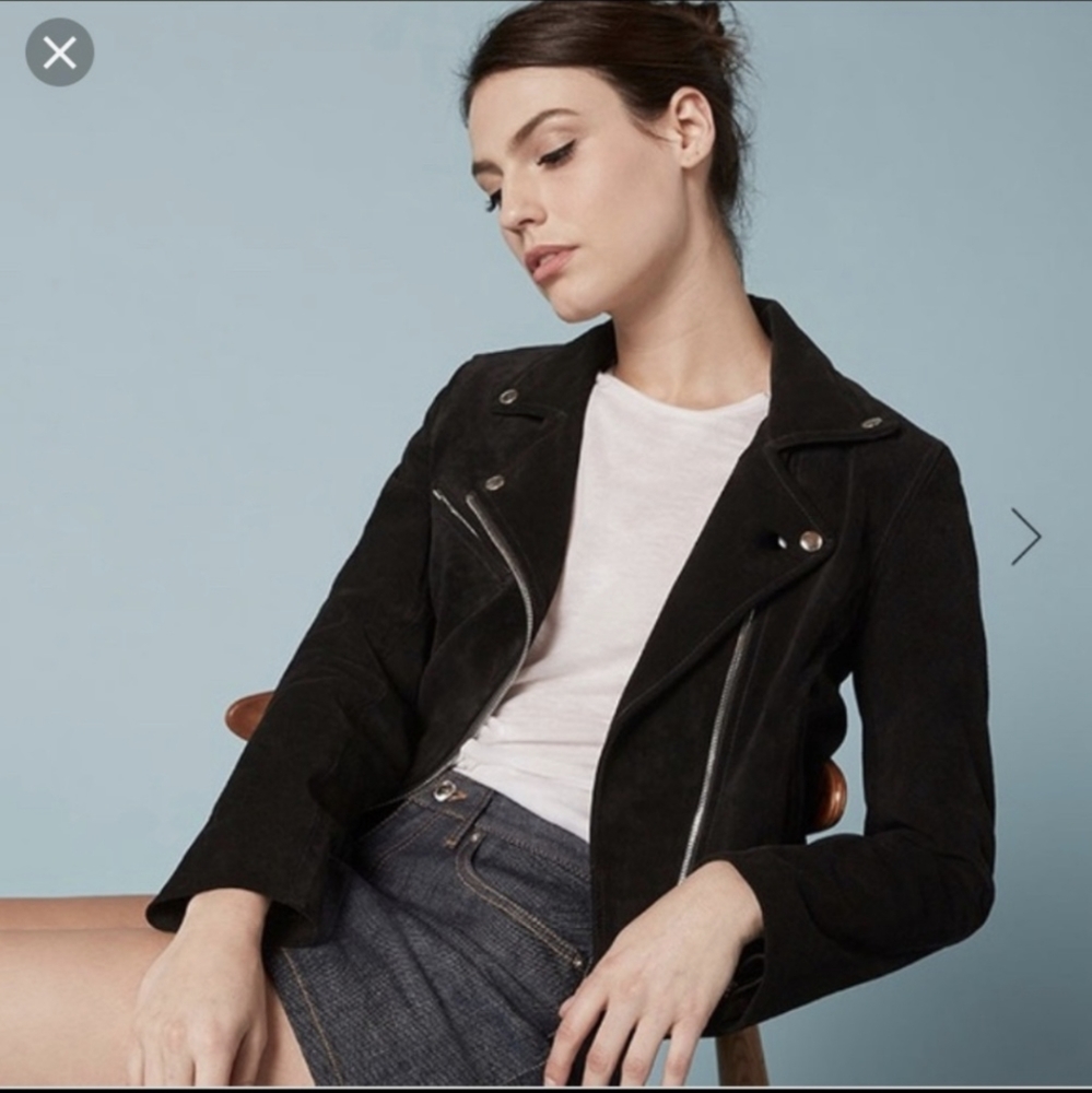 🌹🇺🇲♻️ REFORMATION- Leather SUEDE Motorcycle JACKET Moto Coat